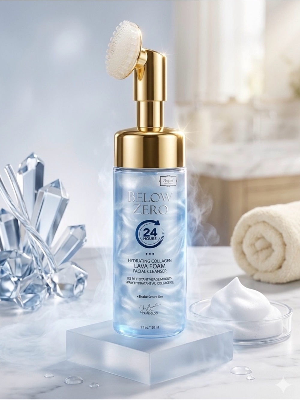 Below Zero Hydrating Collagen Lava Foam Facial Cleanser ~ Retail $180